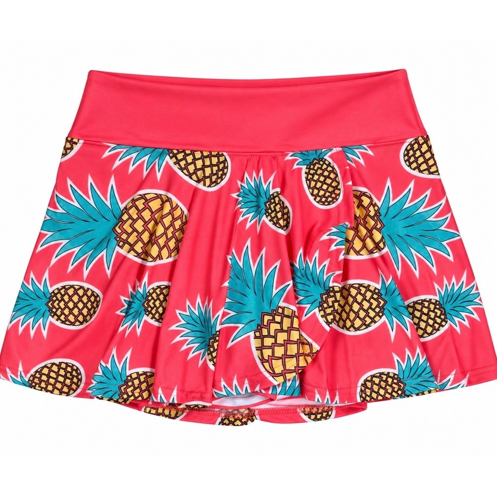 NEW Faye + Florie Pink Pineapple Tennis Pickleball Golf Skort Active Skirt XL